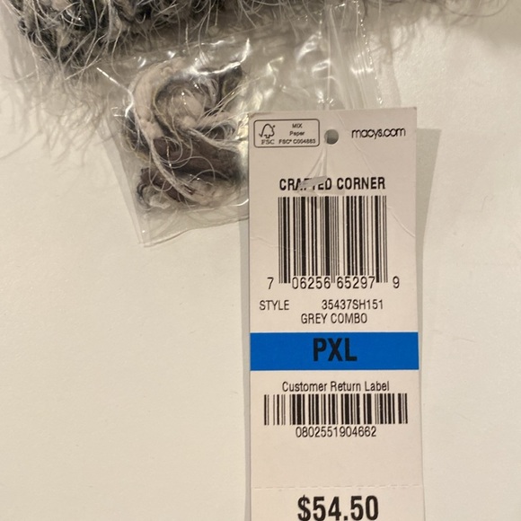 Petite XL Style & Co gray, white and sparkles fuzzy sweater - NWT - Picture 4 of 4